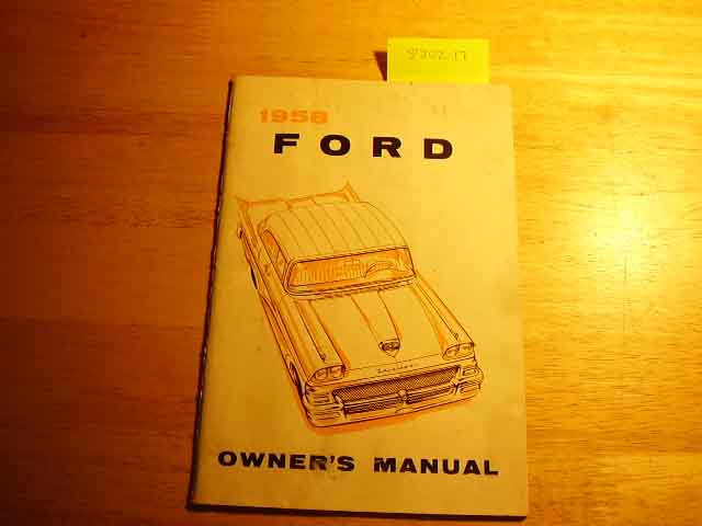 1958 Ford All Owners Manuals